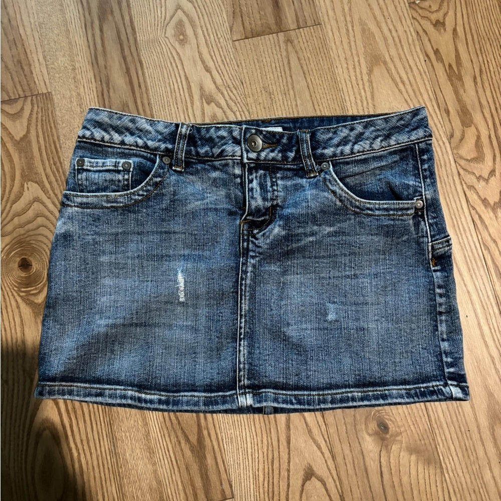 No Boundaries Blue Denim Mini Skirt
